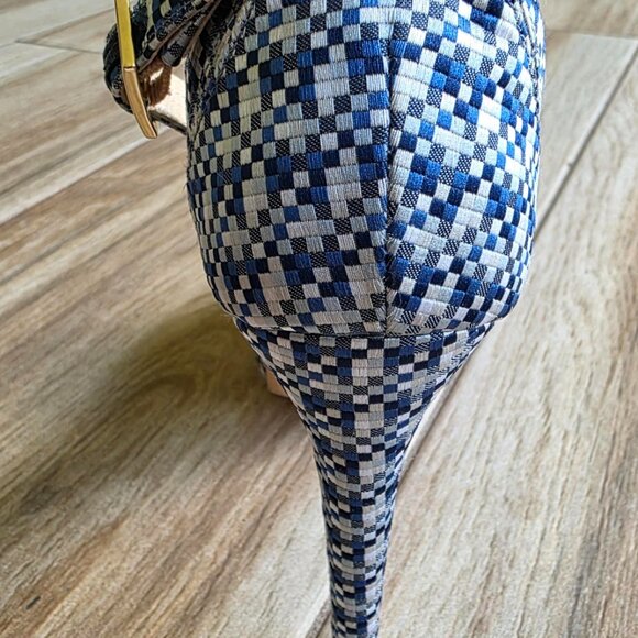 MANOLO BLAHNIK Demin Print Peek-a-Boo Pumps Shoes Eur. 37 - Picture 10 of 12